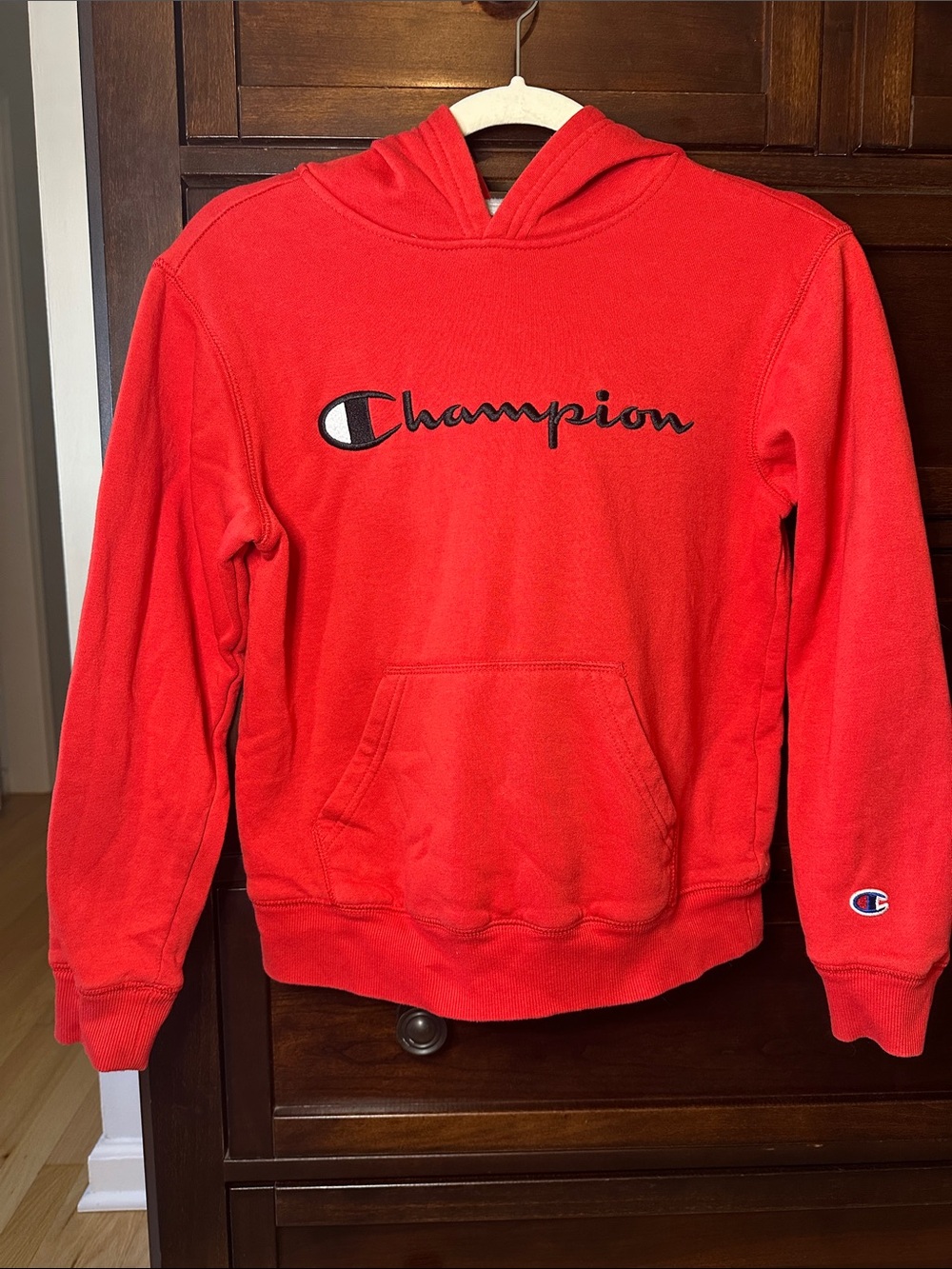 Champion Red Kids Hooded Fleece Sweatshirt